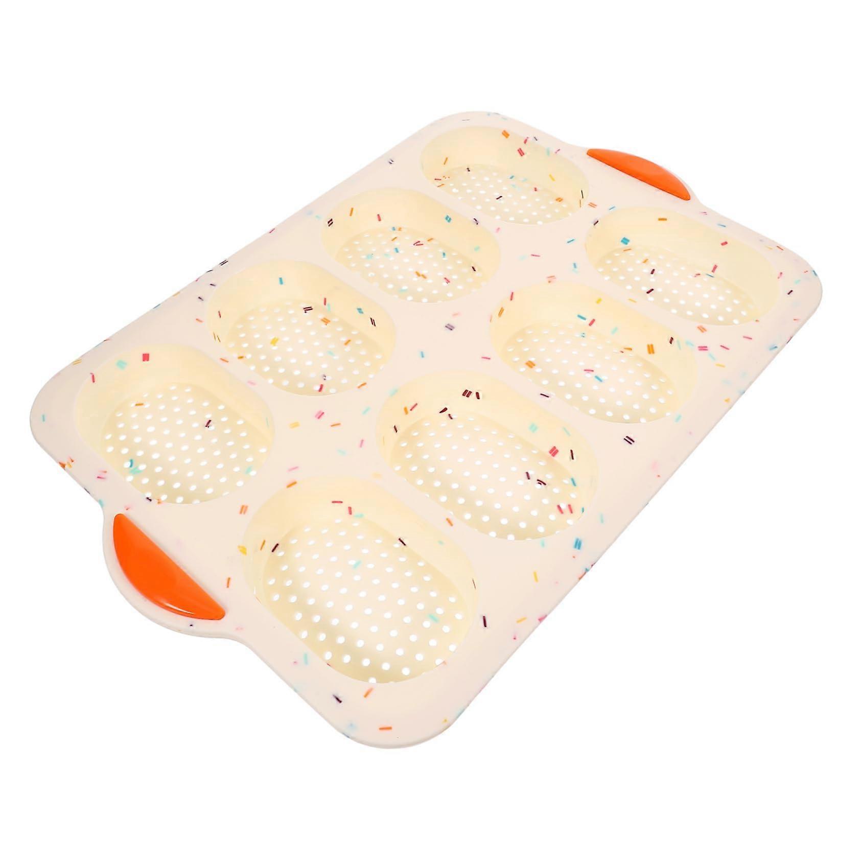 Silicone Bread Loaf Baking Pan Non-Stick Rectangular Mold for Homemade Cakes 32x19cm Beige
