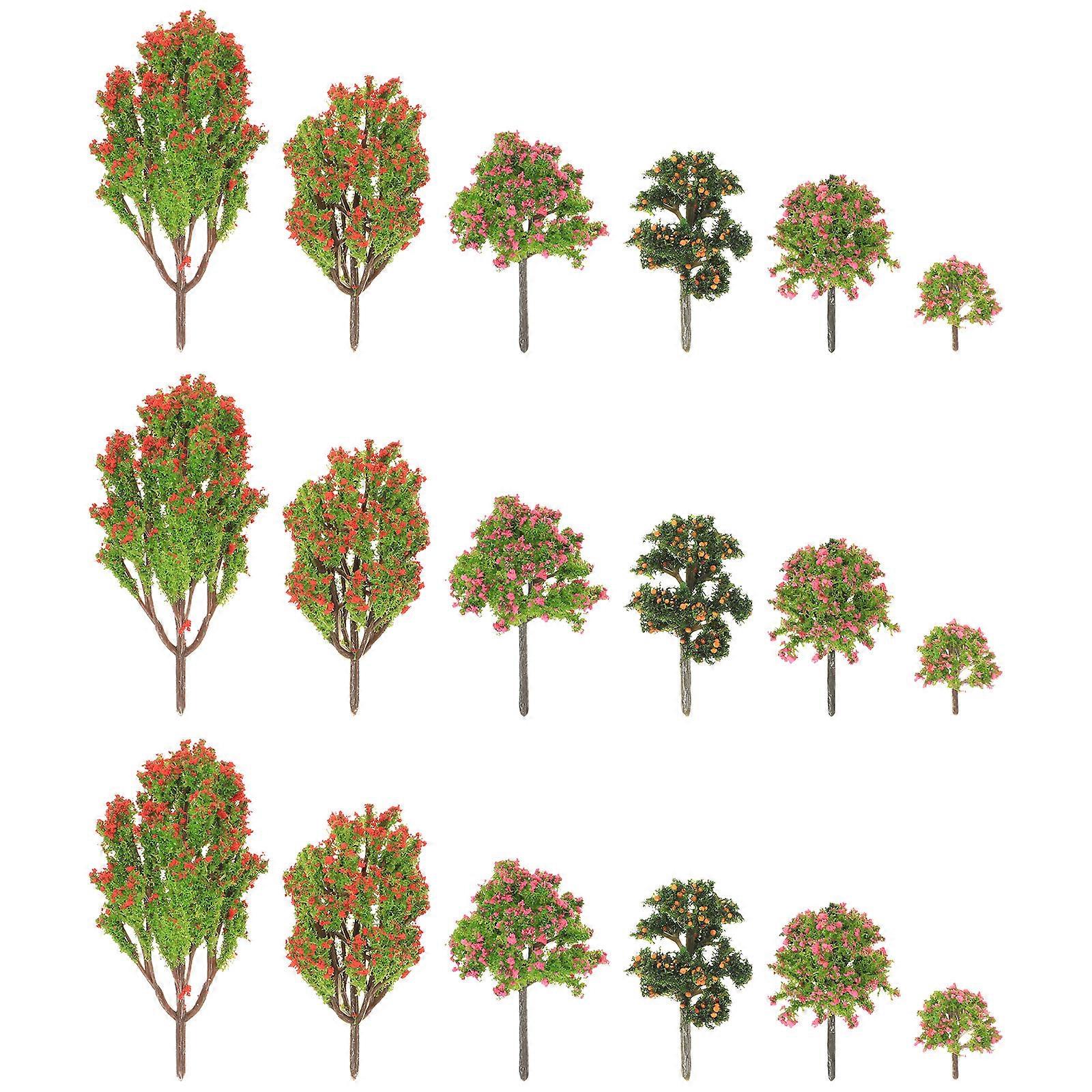 Sand Table Tree Model 18Pcs Artificial Trees For DIY Activity Assorted Color Realistic Design Landscaping