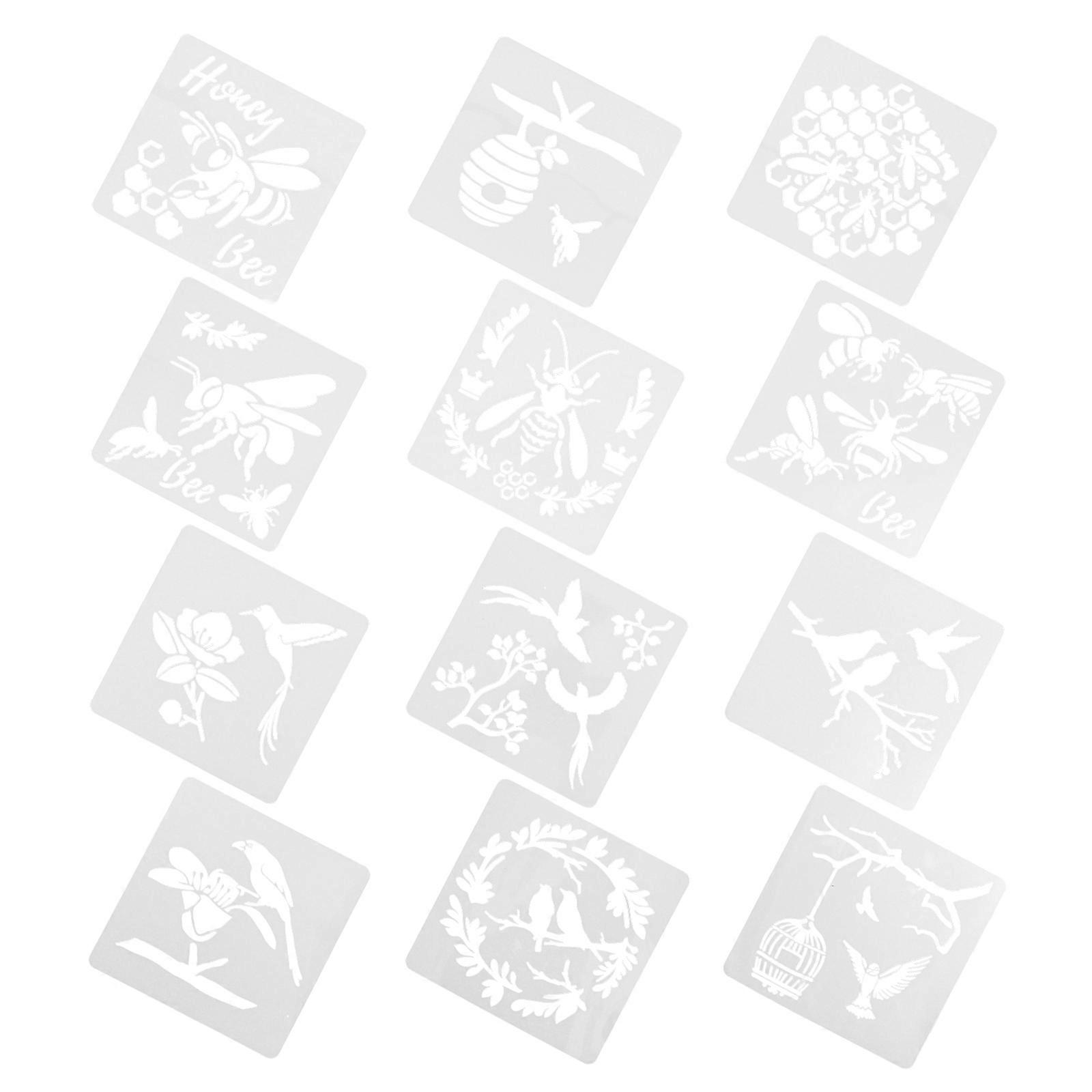 12 Stencils for Durable DIY Painting – Perfect for Wall Art, Furniture Decor, and Creative Projects