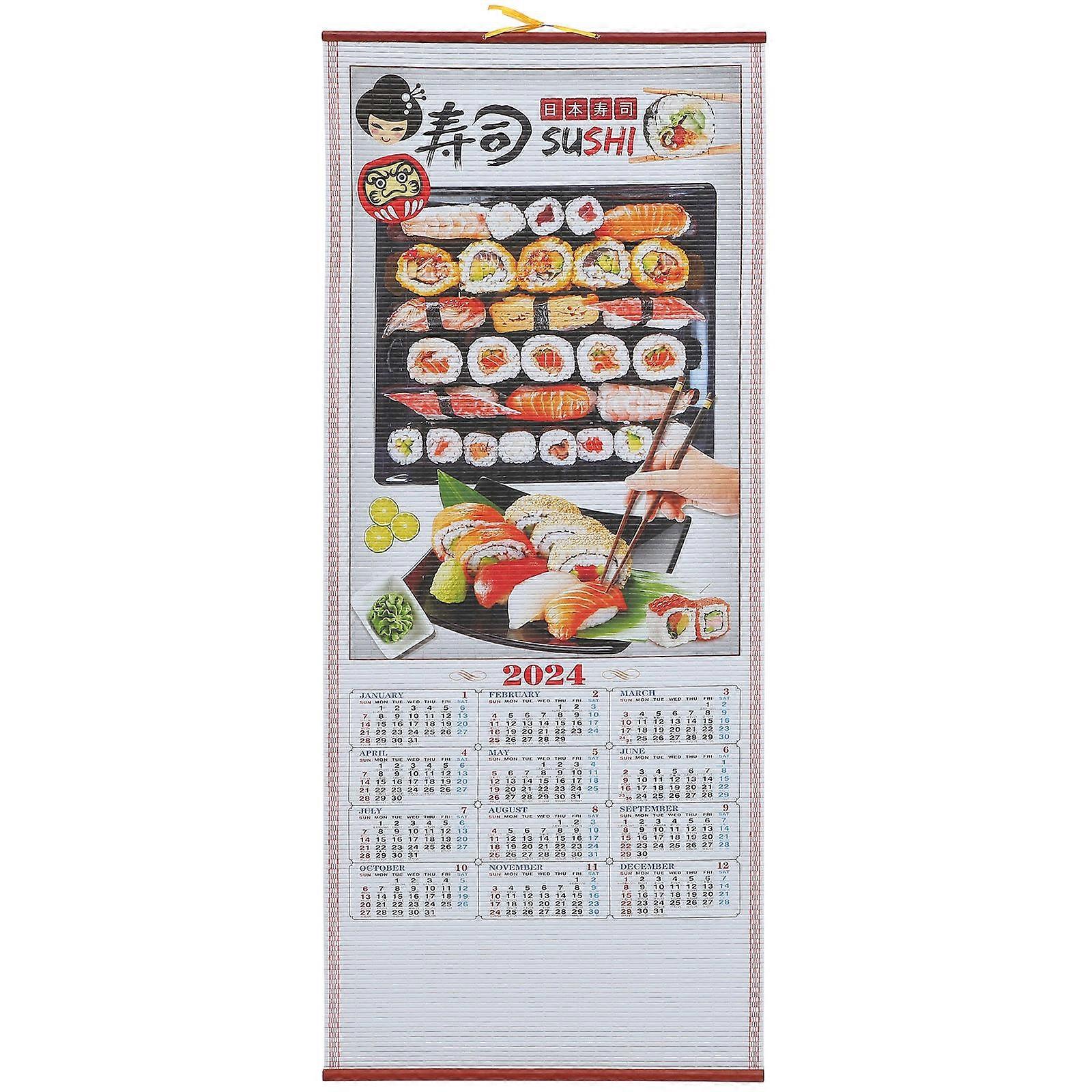 Lunar Calendar For Office And Home Use 2024 Year Of Dragon 76.2X31.8CM 1Pcs