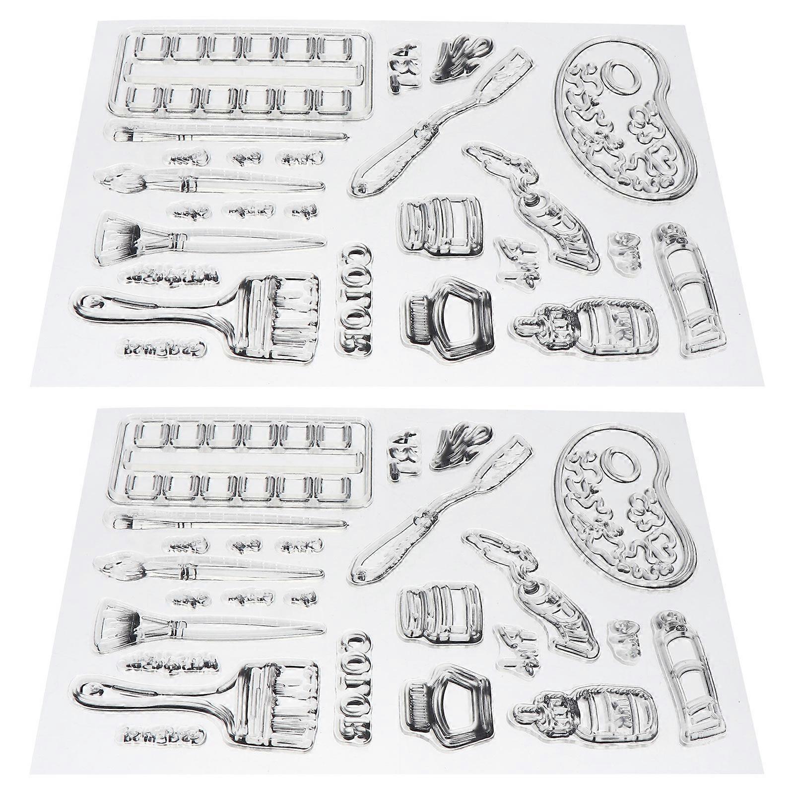 Transparent Silicone Stamps Suitable For Scrapbooking And Diary Decoration Available In 16X11cm Size With DIY Functionality 2Pcs