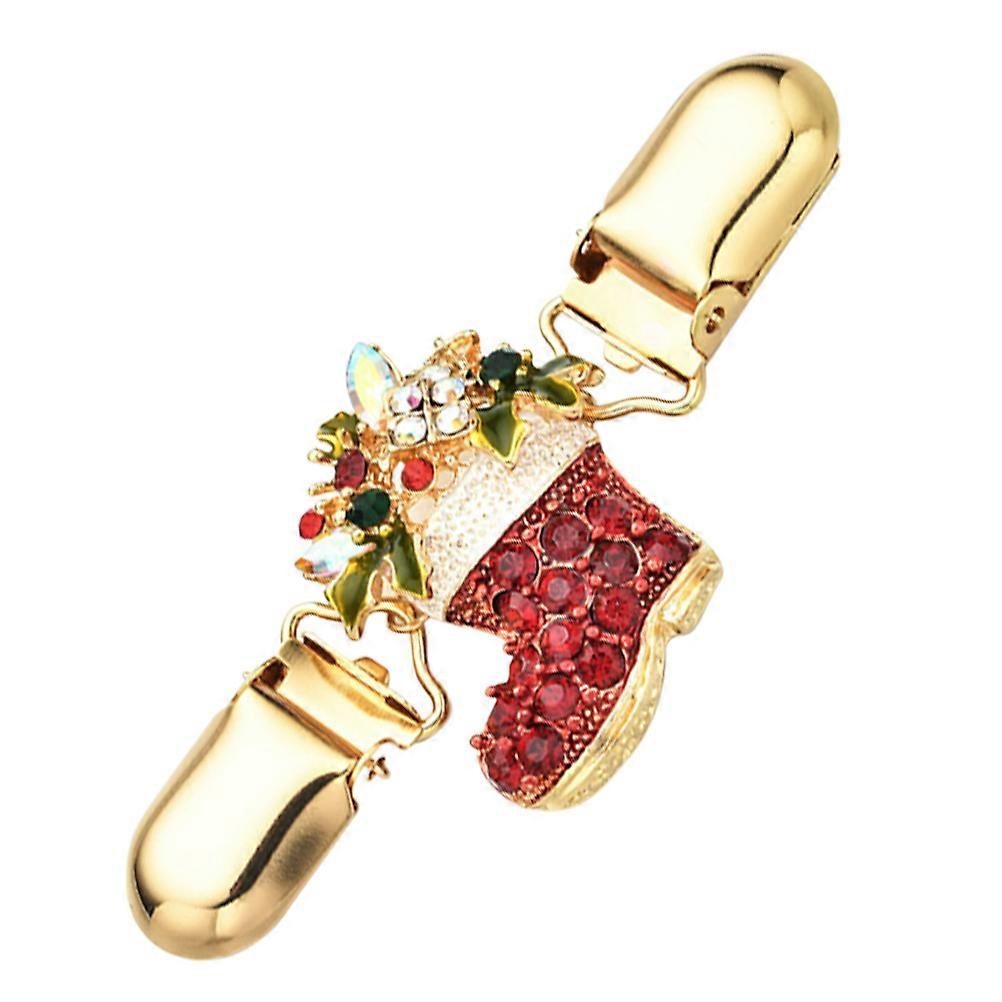 Clothing Accessory Christmas Style Sweater Shawl Clip Snow Boot Shape Transparent 1Pack Unique Delicate Design