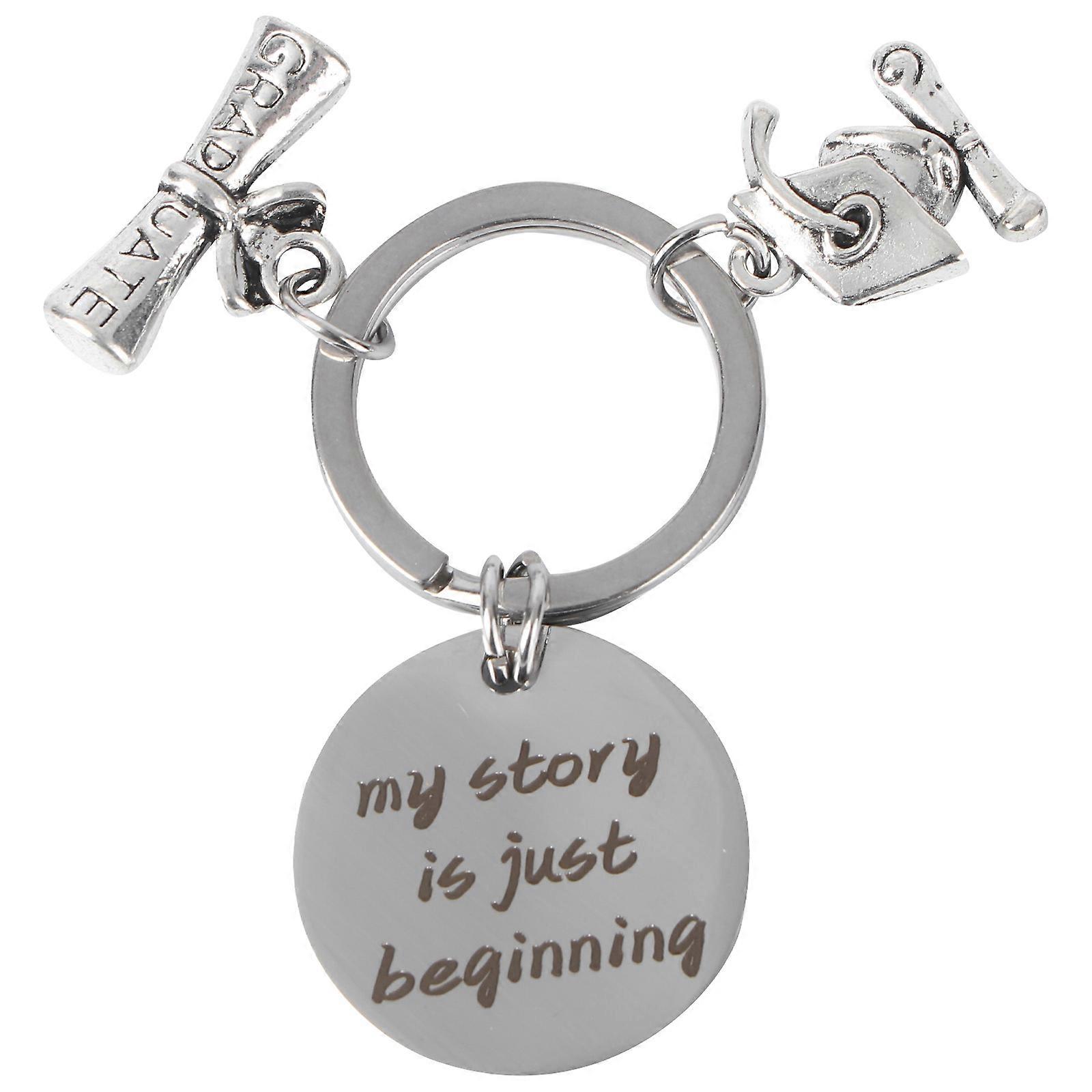 Graduation Key Ring Silver Decoration for Man with