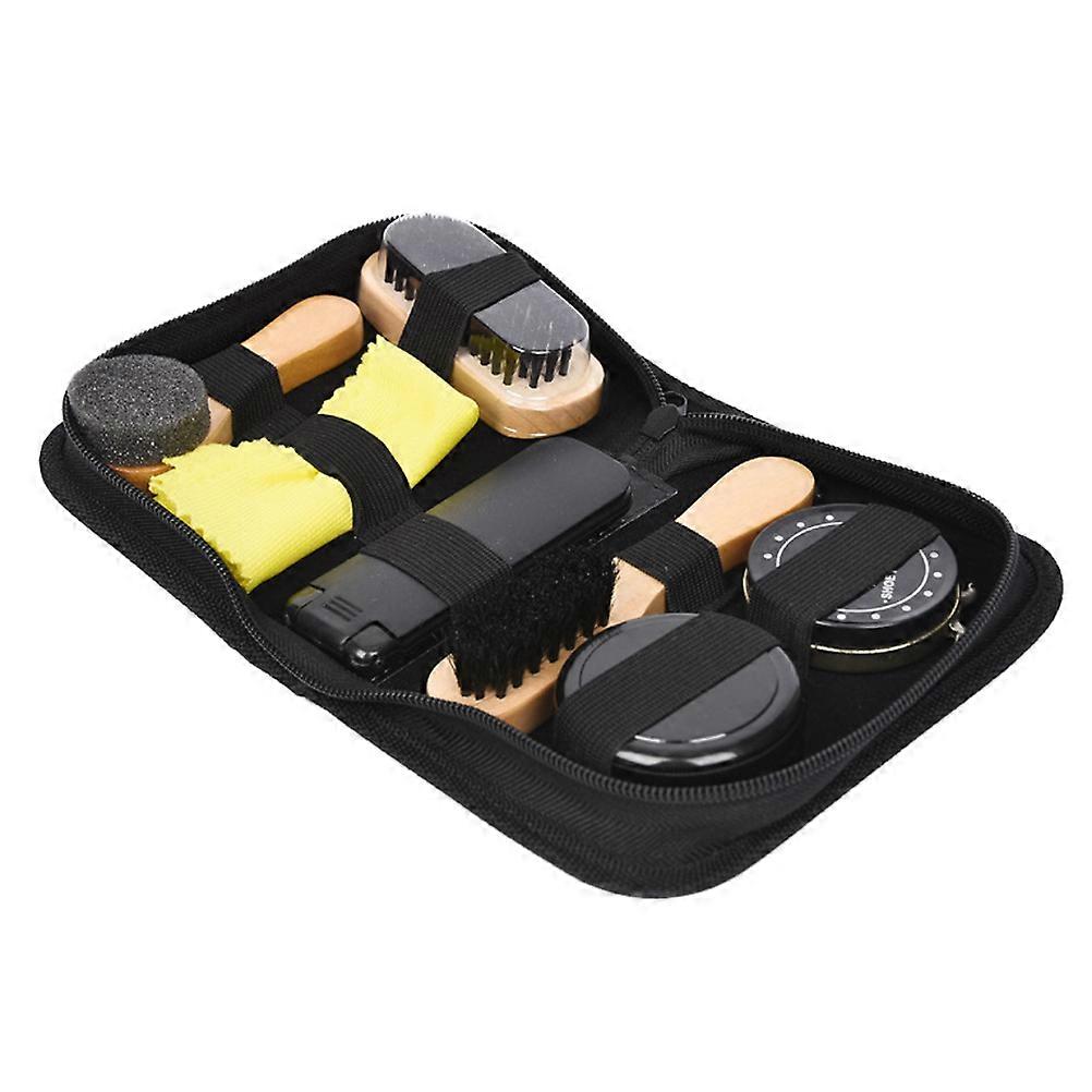8 Piece Shoe Polish & Cleaning Brush Set – Portable, Durable Bristle Brushes for Shoe Care – Lightweight Tools for Men & Women