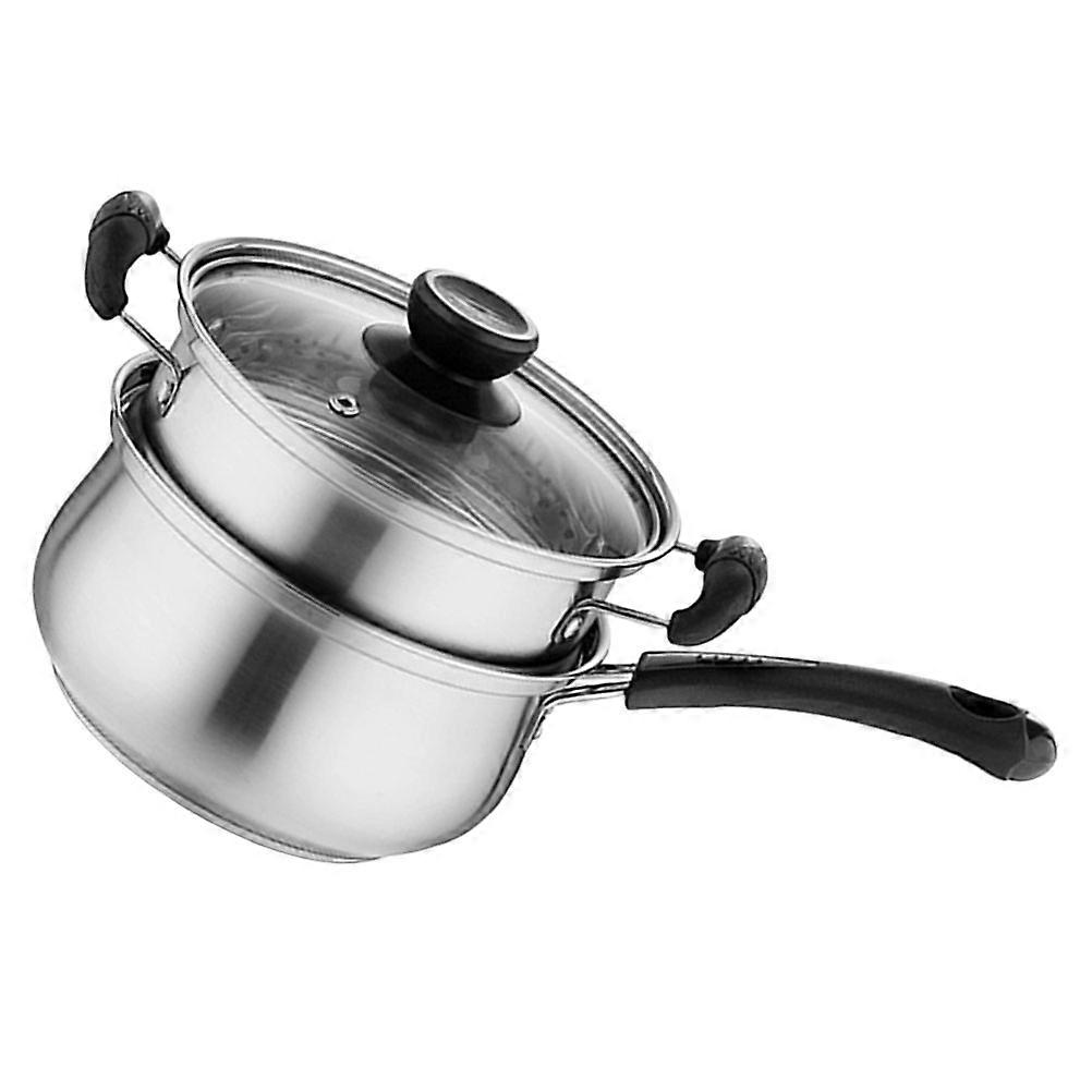 Stainless Steel Milk Pot with Long Handle, Multi Purpose Noodle Pan Compatible with Gas and Electric Stoves, Ergonomic Design for Safe Cooking and