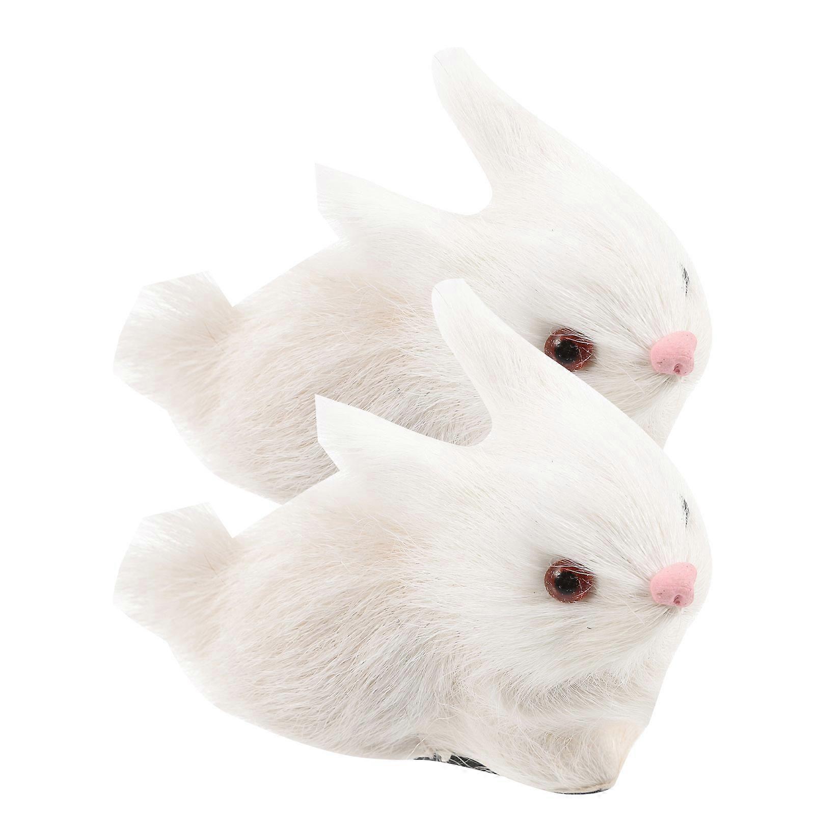 Here's a refined and engaging product description for your **2pcs Realistic Plush Rabbit Figurines**:
**2pcs Realistic Plush Rabbit Figurines –