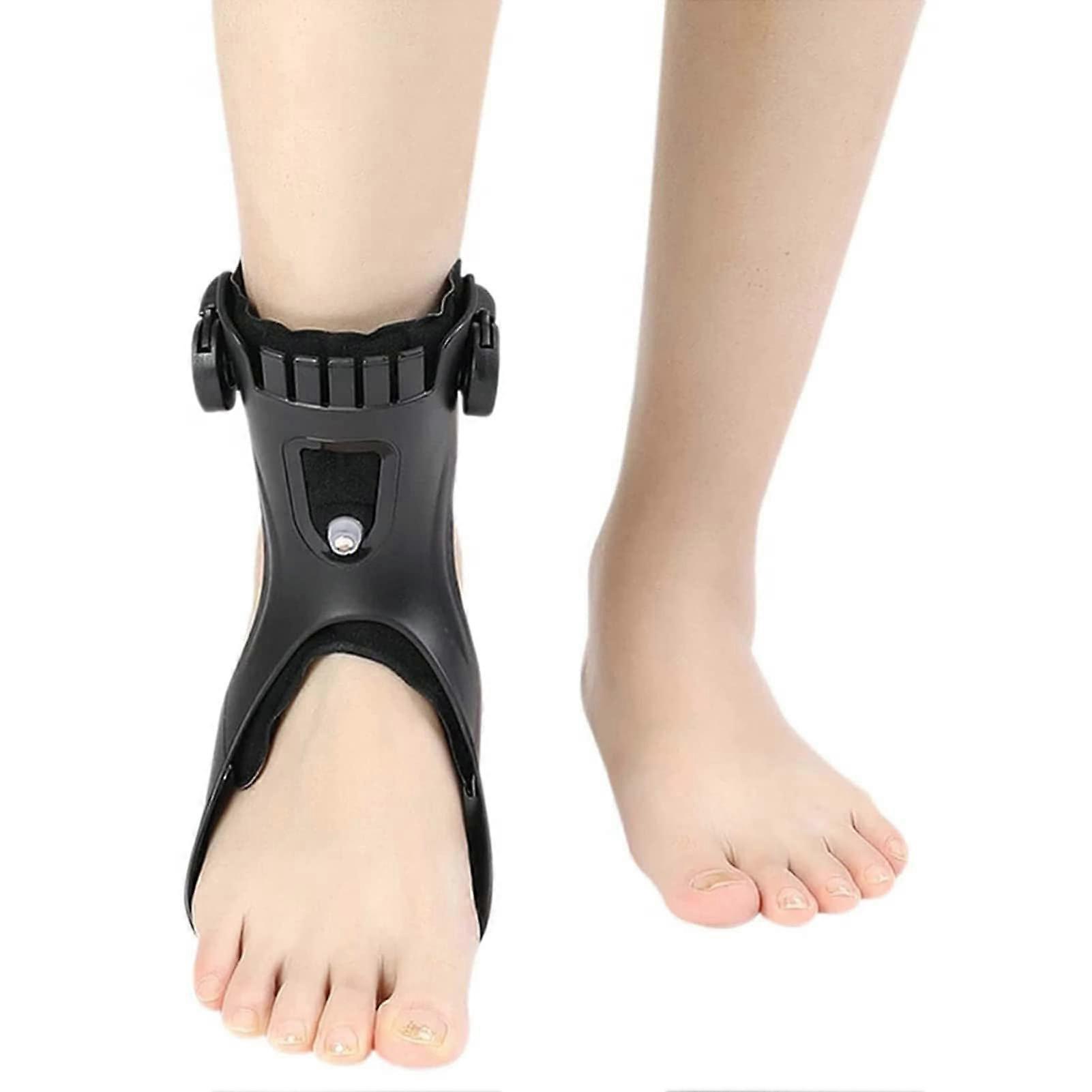 Ankle Support with Inflatable Airbag for Hemiplegia Stroke Shoes, Black, XLarge Right
