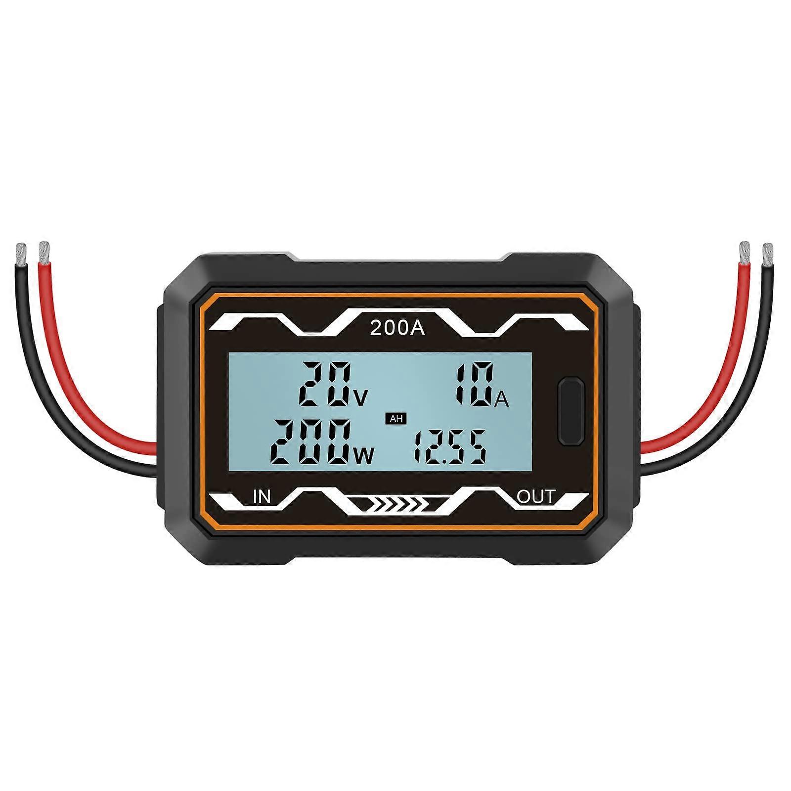 performance wattmeter, battery consumption monitor with LCD backlight, 100/150/200 A