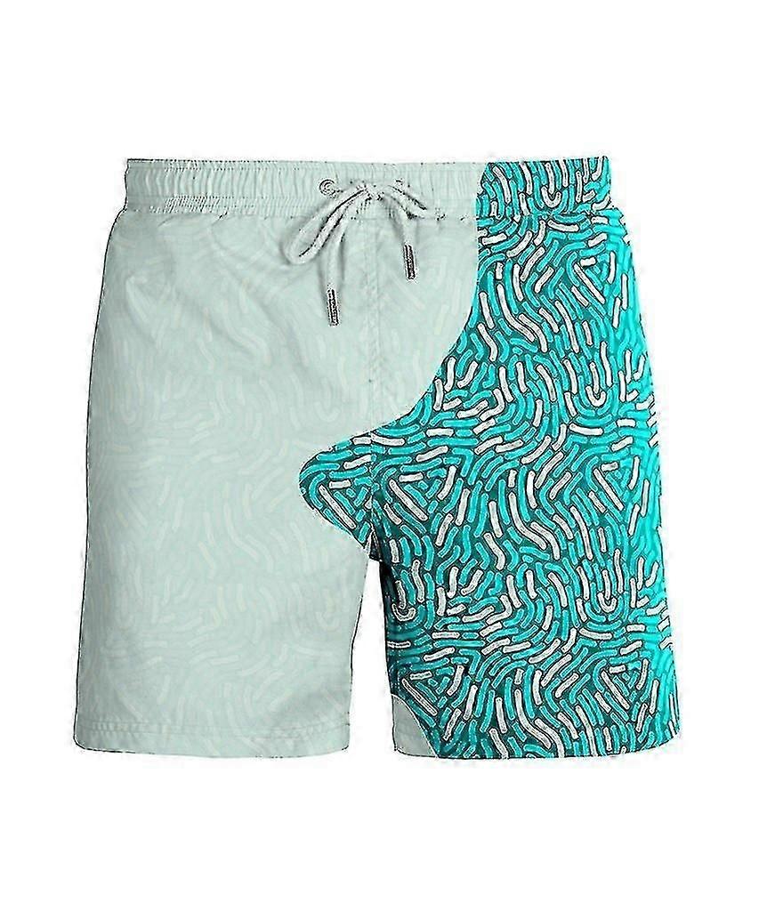 Kort Magisk Baddräkt Man Män Kvinnor Ändra Färg Strandshorts Badbyxor Badkläder SnabbtorkaNde Badshorts Casual Beach Pant-1
