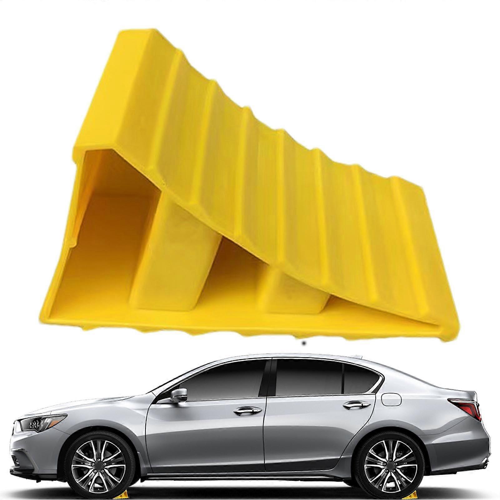 Wedges – Anti-Slip Brake Wedges for Caravans, Motorhomes and Cars, Grooved Tire Protection Wedges in Black