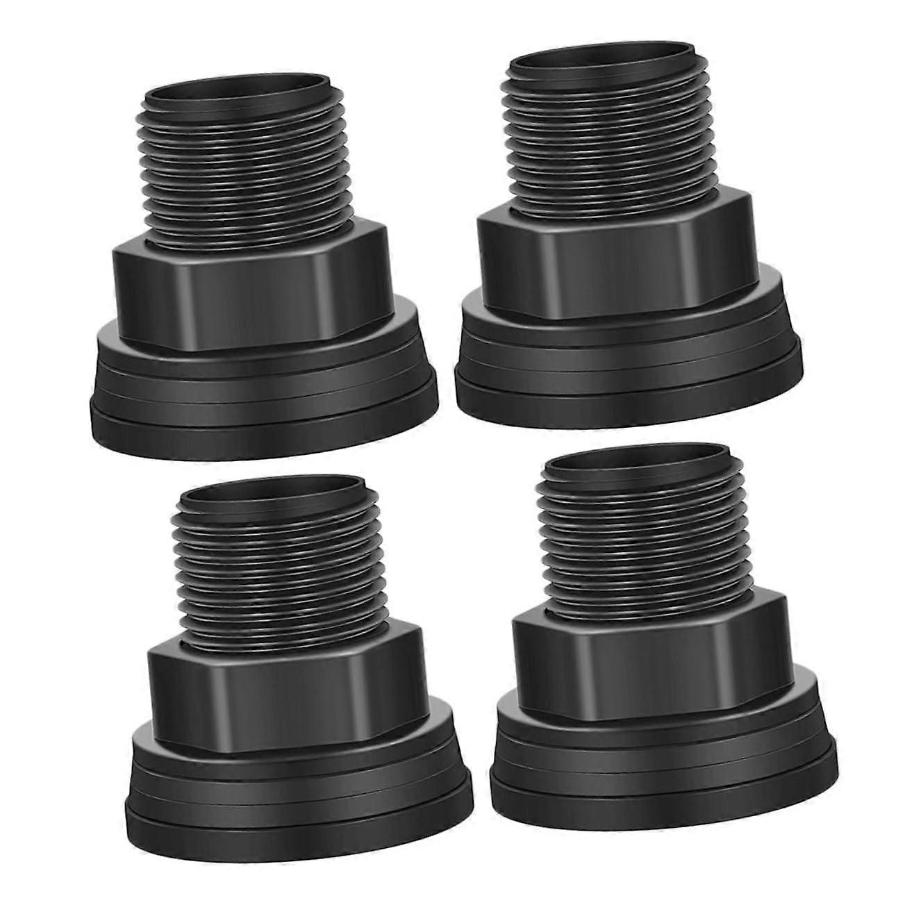 Double Threaded Garden Hose Connector, 2 Sets, 4 Pieces Per Set, 4.4 X 4 Cm, Black