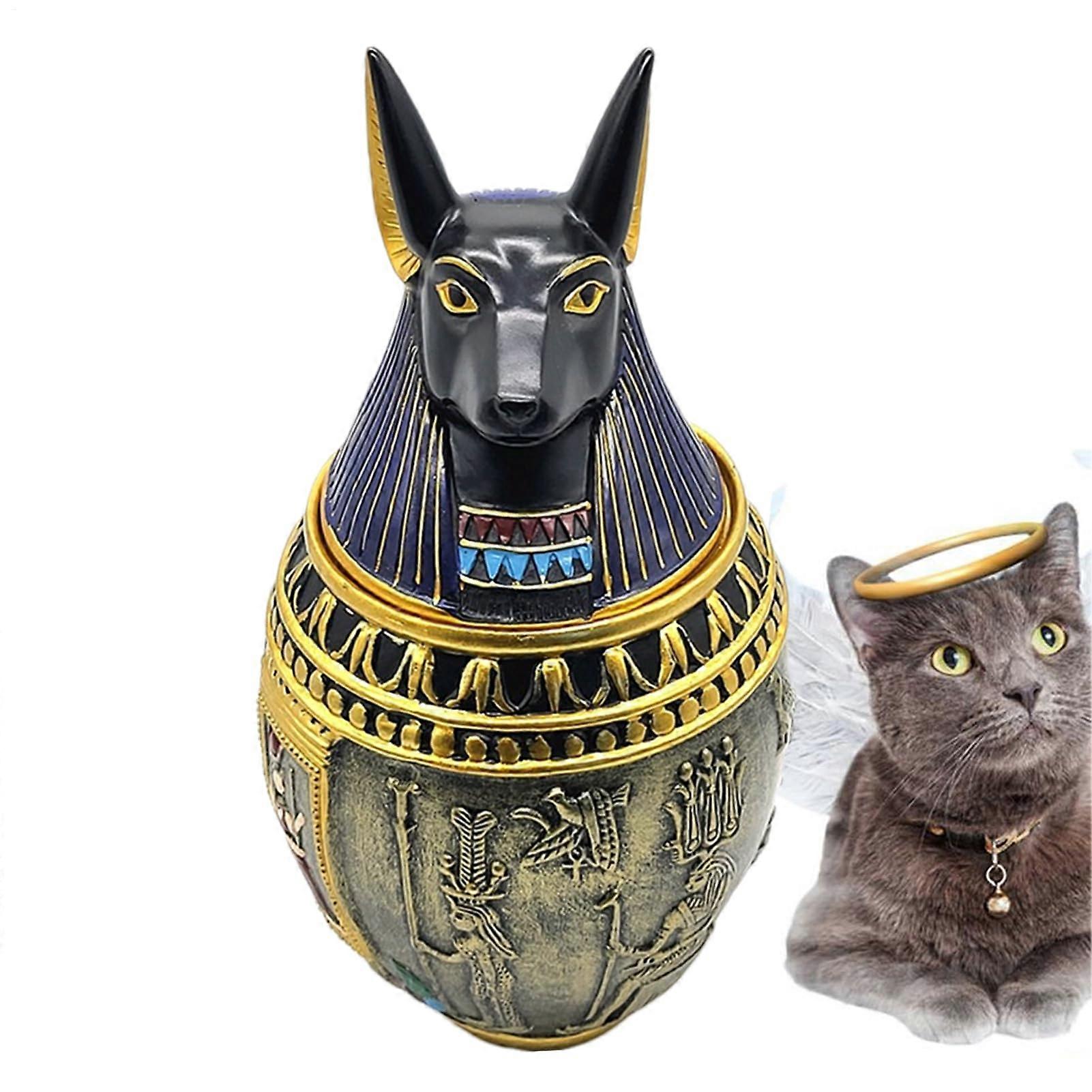 Pet Urns Hollow Urns for Pets, Resin Base Engraved Keepsake Coffin, Commemorative Pet Memorial Urn for Cat and Dog