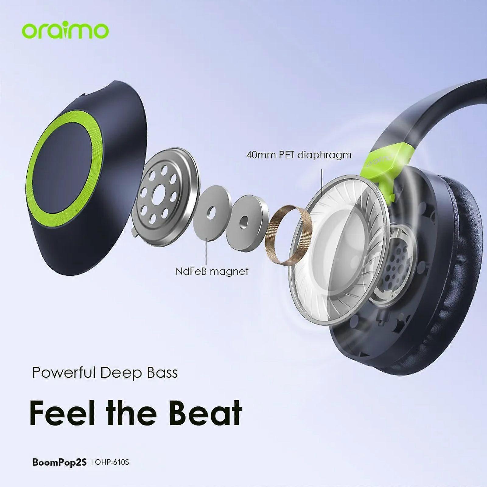 Oraimo BoomPop2S ENC Over-Ear Wireless Headphones OHP-610S Nebula Blue