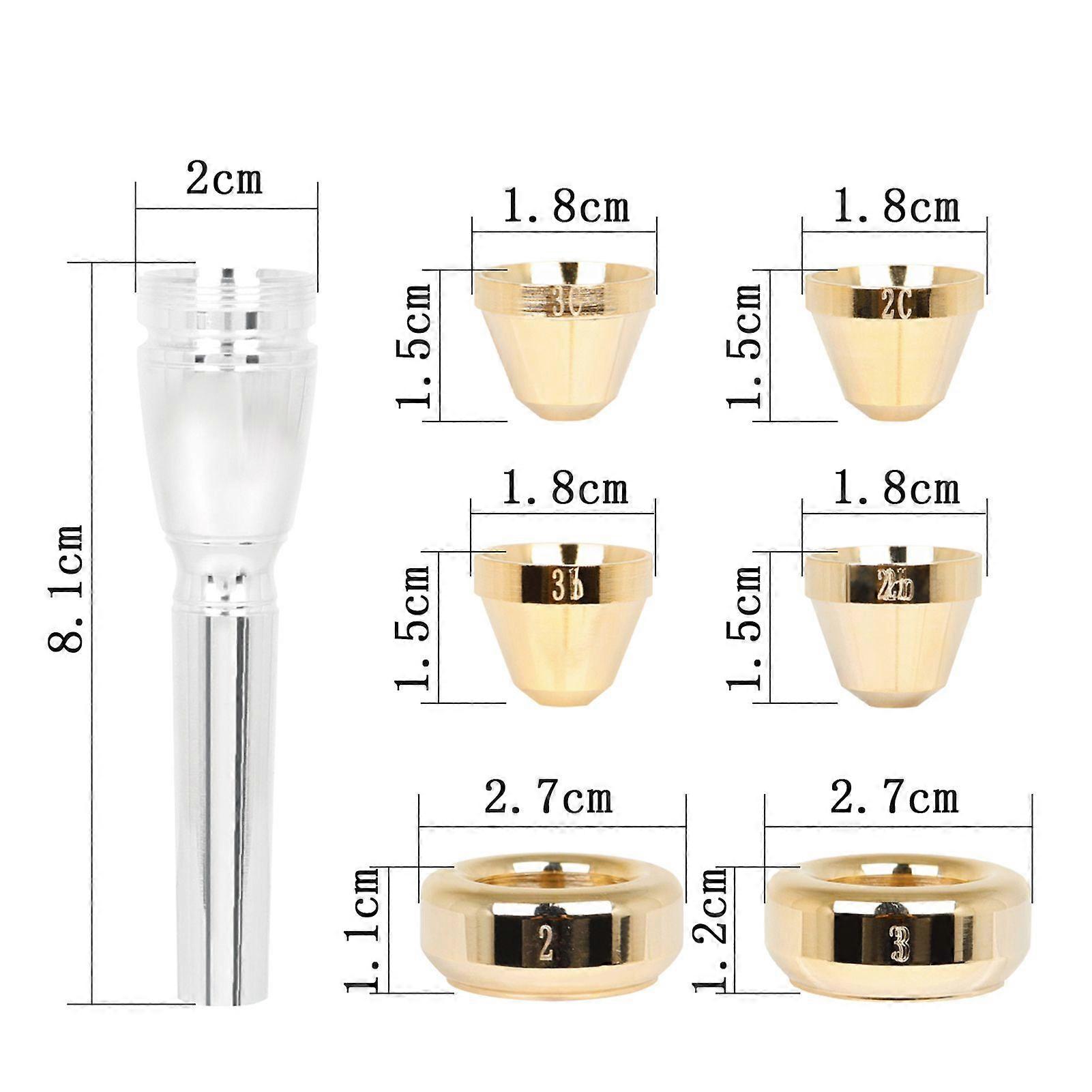 Brass Silver Plated Trumpet Mouthpiece 3C 2C 2B 3B Horn Mouthpiece Trumpet Part for Beginners and Professional Players