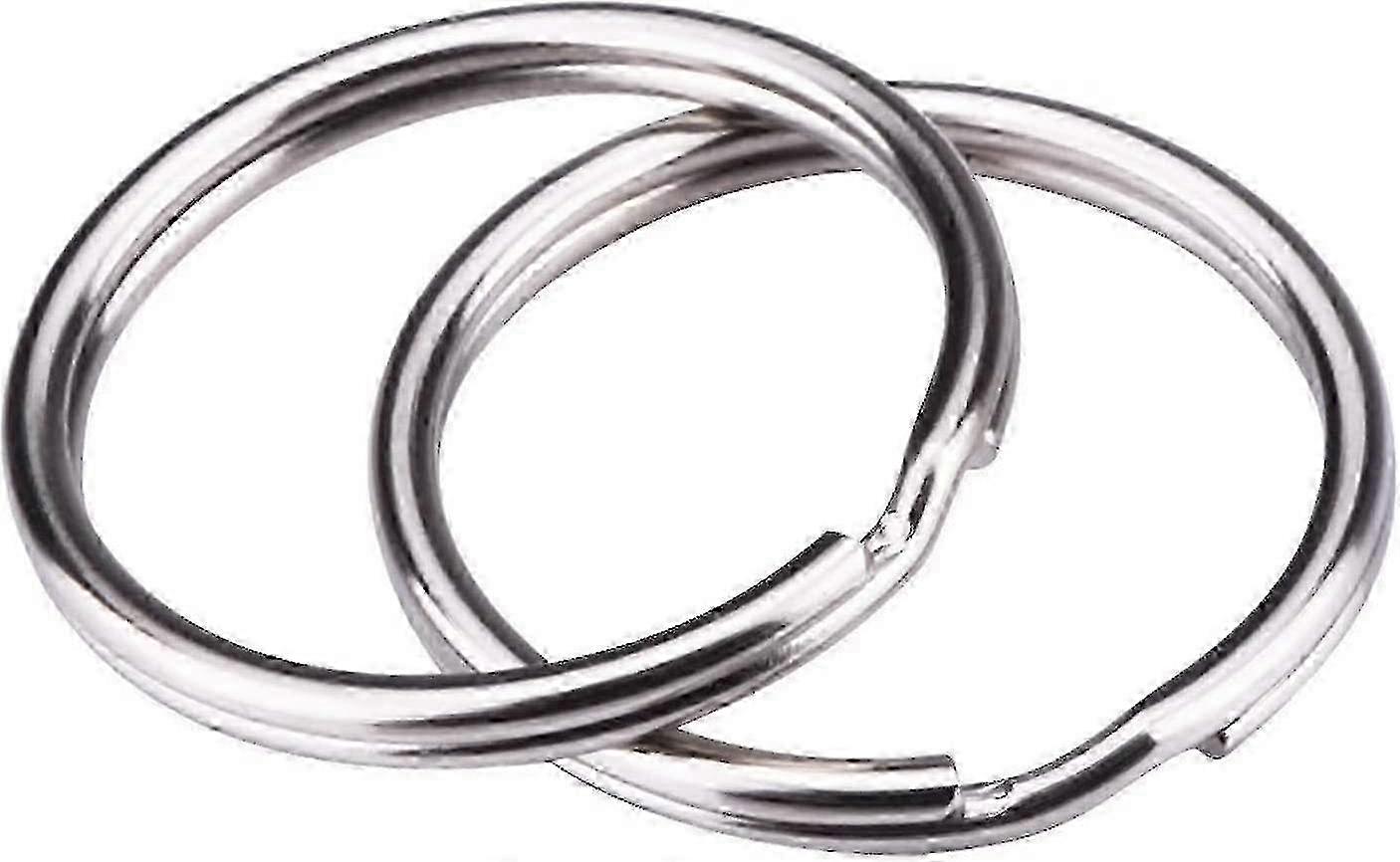 100-Pack 25mm Split Key Rings with Double Loops for Keys, Dog Tags & Small Accessories