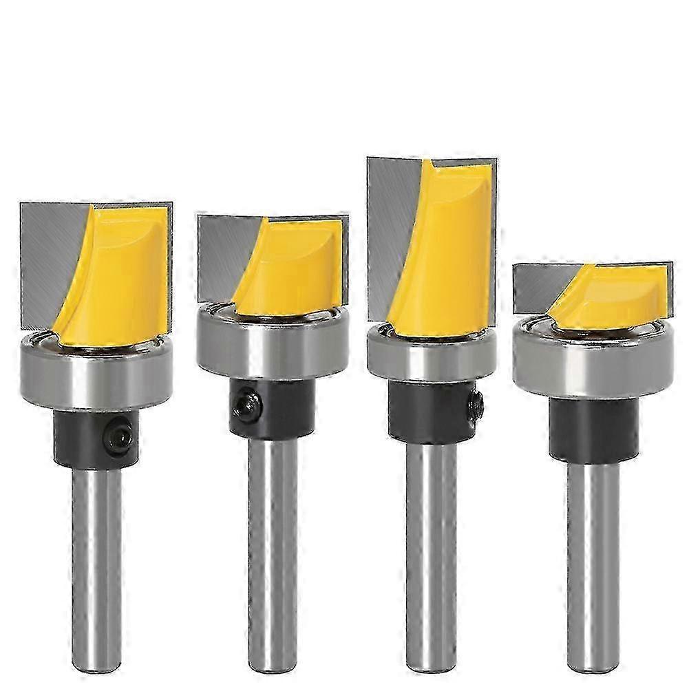 4PCS Carbide Flush Trim Router Bits Set with Ball Bearings for Woodworking - 13/16", 7/16", 5/8" Sizes