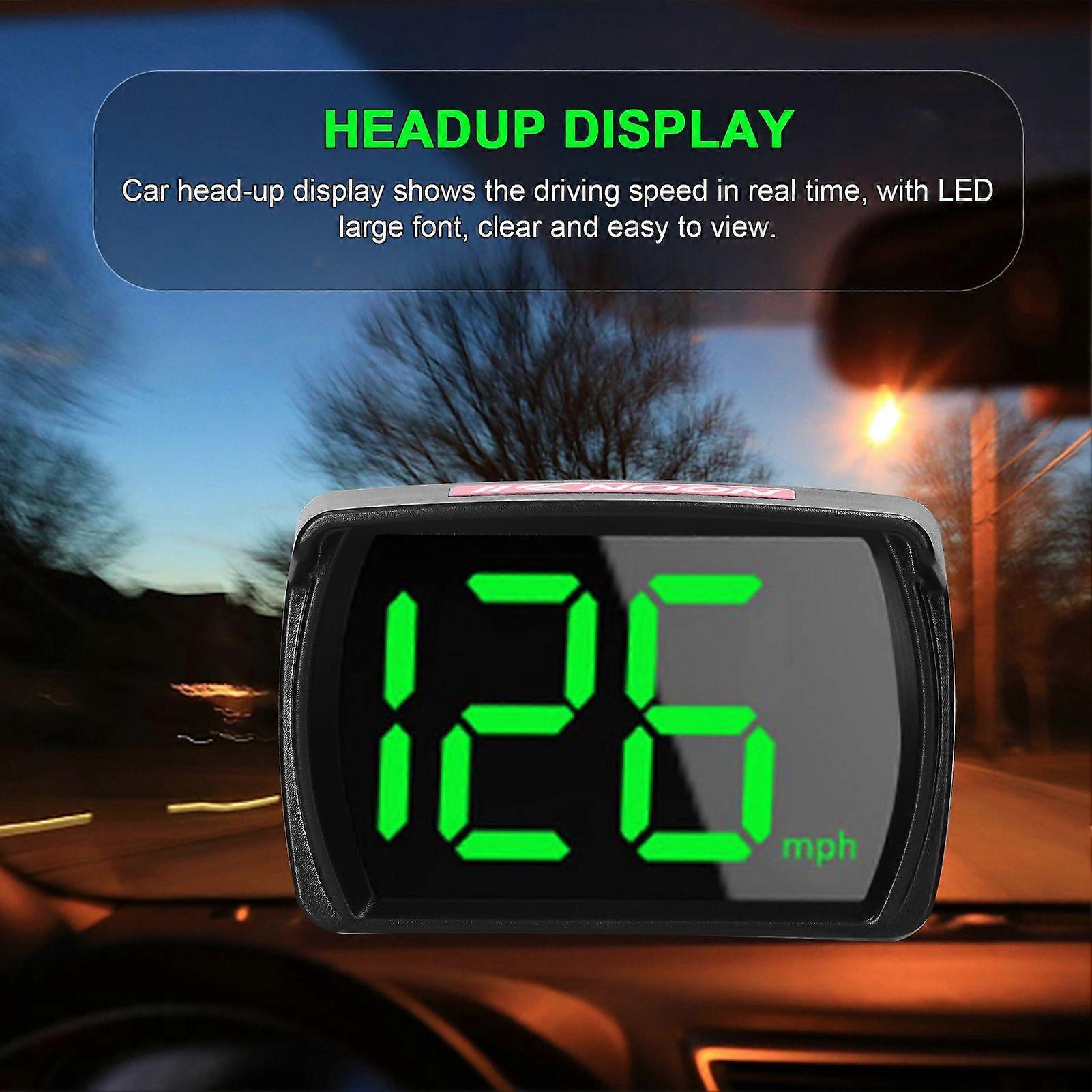 KKNOON Car Headup Display KM/H MPH GPS Digital Speedometer with LED Large Font Display Car Charge Adapter for Car Truck SUV Motorcycle