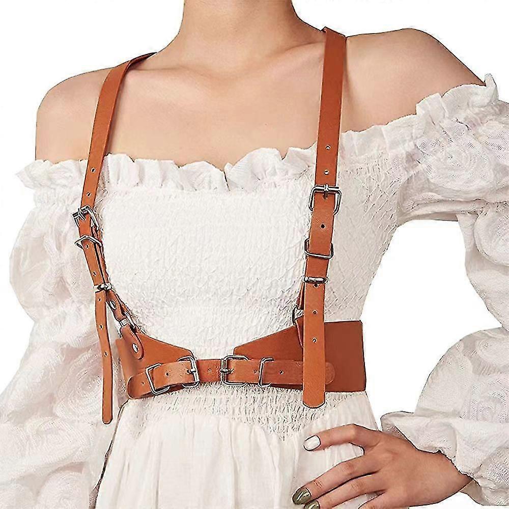 Női PU bőr testhám punk öv