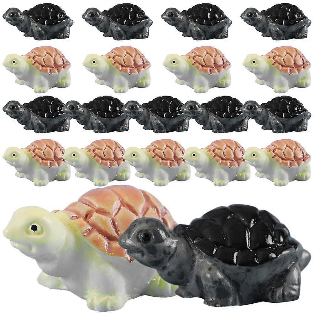 20Pcs Small Resin Turtle Miniature Figurines Turtle Decor Micro Landscape Ornament