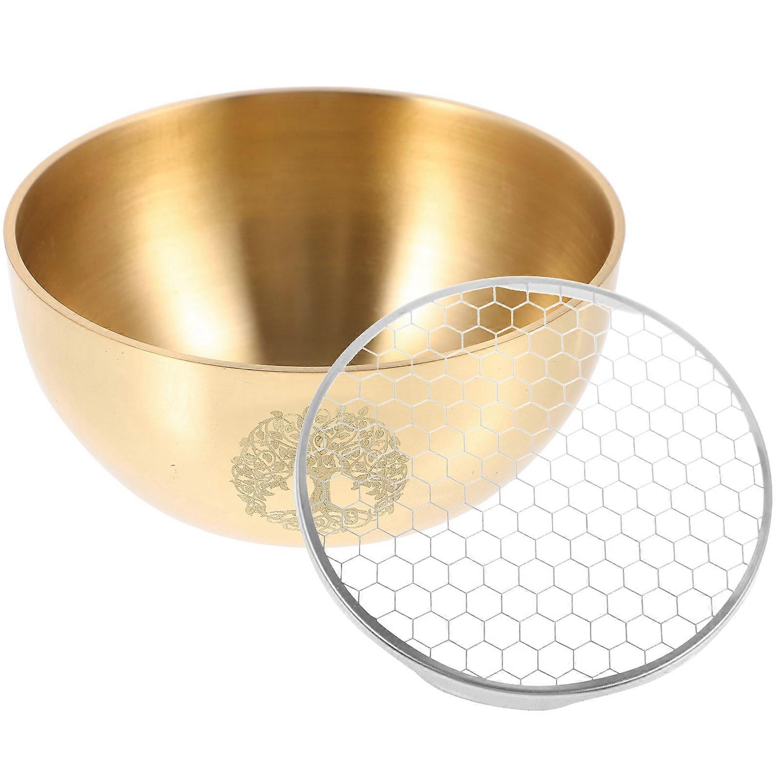 Blessing Bowl Brass Sacrificial Utensil Special Occasions Golden Storage 1Set