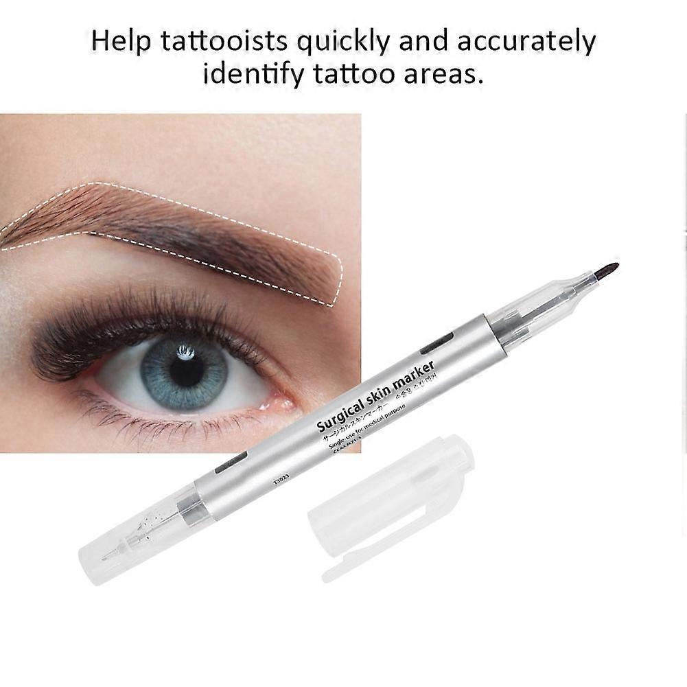 Semi Permanent Waterproof Tattoo Marker Pen 04# Silver Double Head