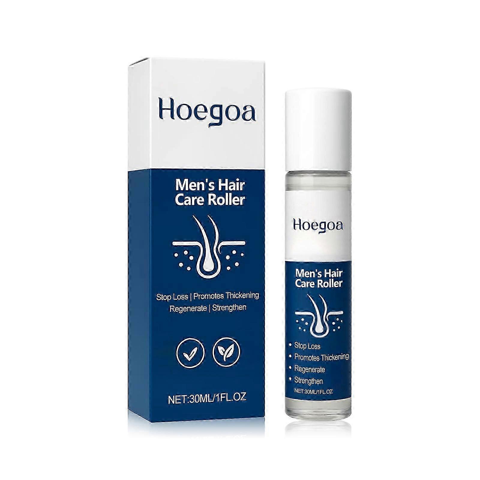 L'essence de rouleau de cheveux pour hommes Hoegoa masse et hydrate en douceur le cuir chevelu pour prendre soin de la texture des cheveux.
