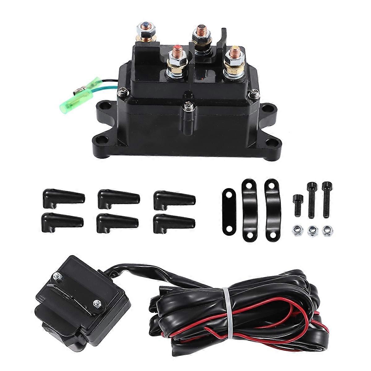 63070 62135 12V 250A Winch Solenoid Relay Contactor Winch Rocker Thumb Switch Combo ATV UTV Accessor