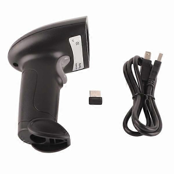 Wireless Barcode Scanner 2.4GHz OLED Screen Voice Prompt 20000 Data Capacity USB Barcode Reader for Store Market