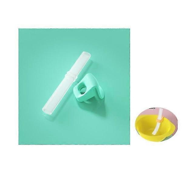 4 Pieces BPA-free Reusable Soft Baby Straws with Loop for Kids Drinking Fits Most Baby Cups Green