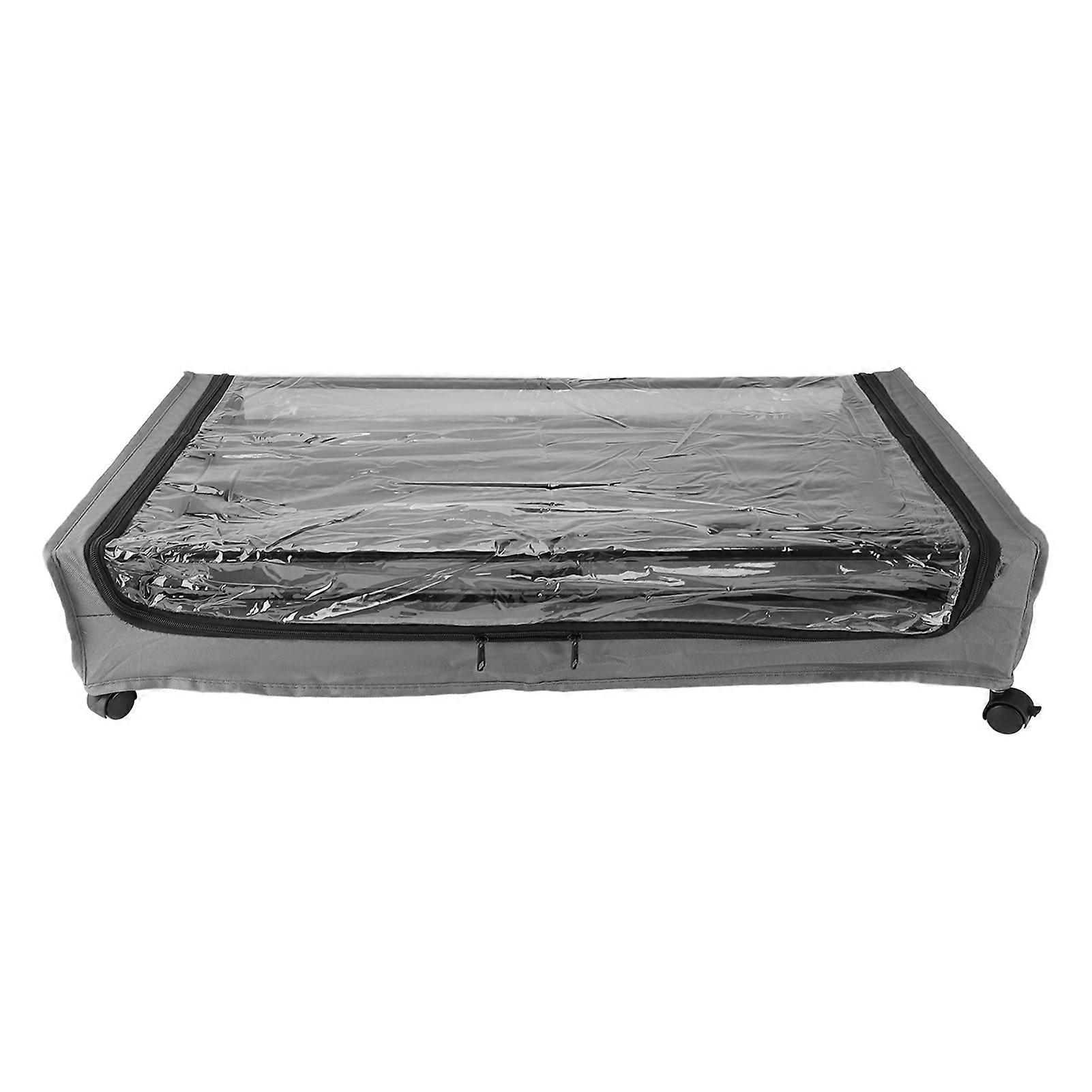 Large Capacity Under Bed Storage Drawer 80x43.5x16cm Gray with Wheels