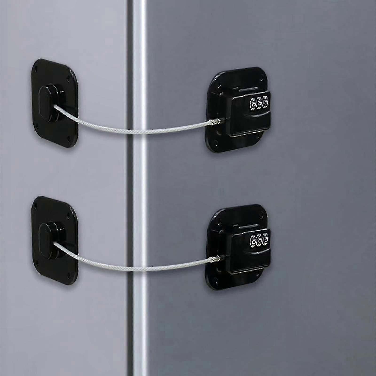 2 Pack Code Locks for Fridges, Safety Adhesive Childproof Combination Locks for Cabinets and Freezers