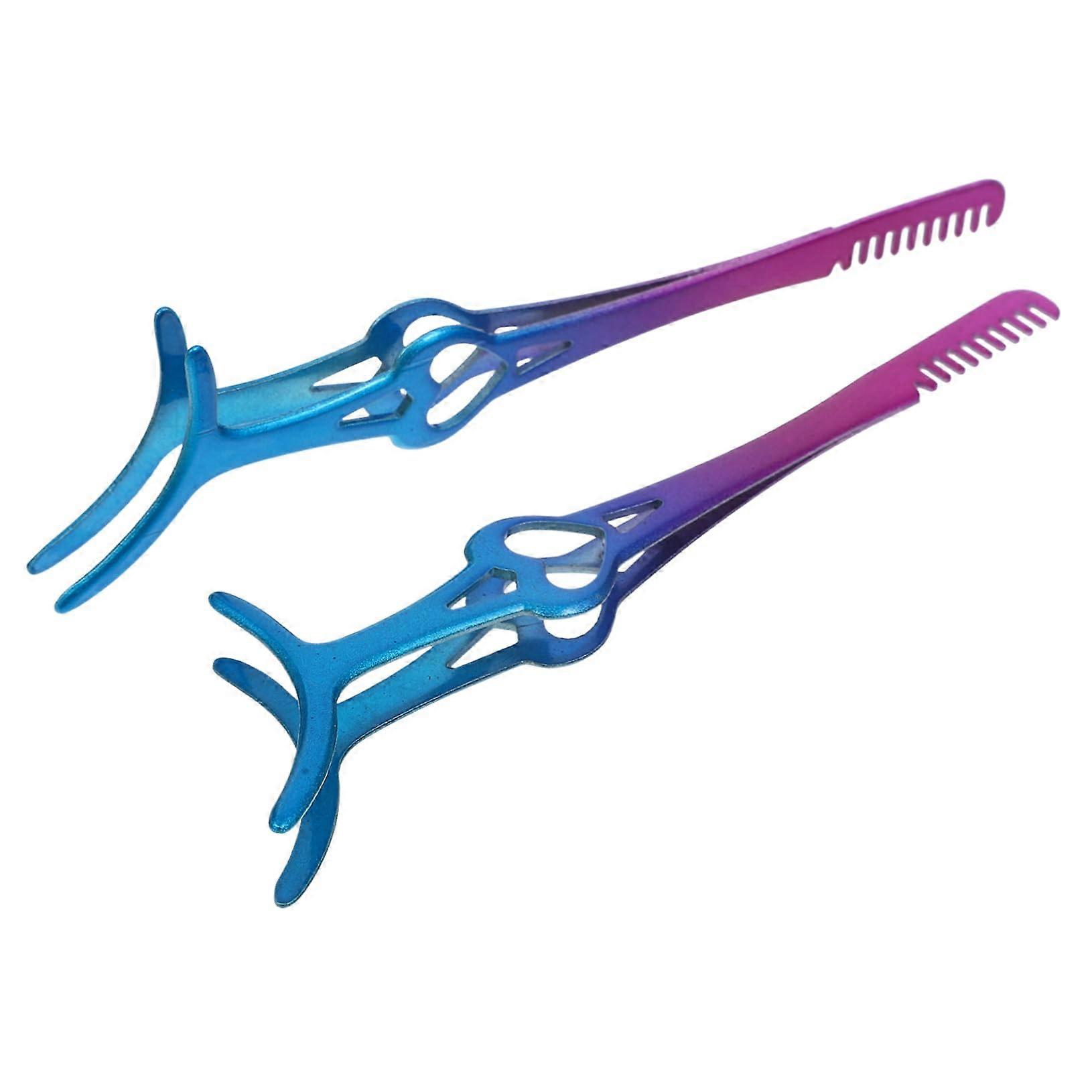 Eyelash Tweezers 2Pcs Professional Lash Applicator Tool Clamp Comb For Women