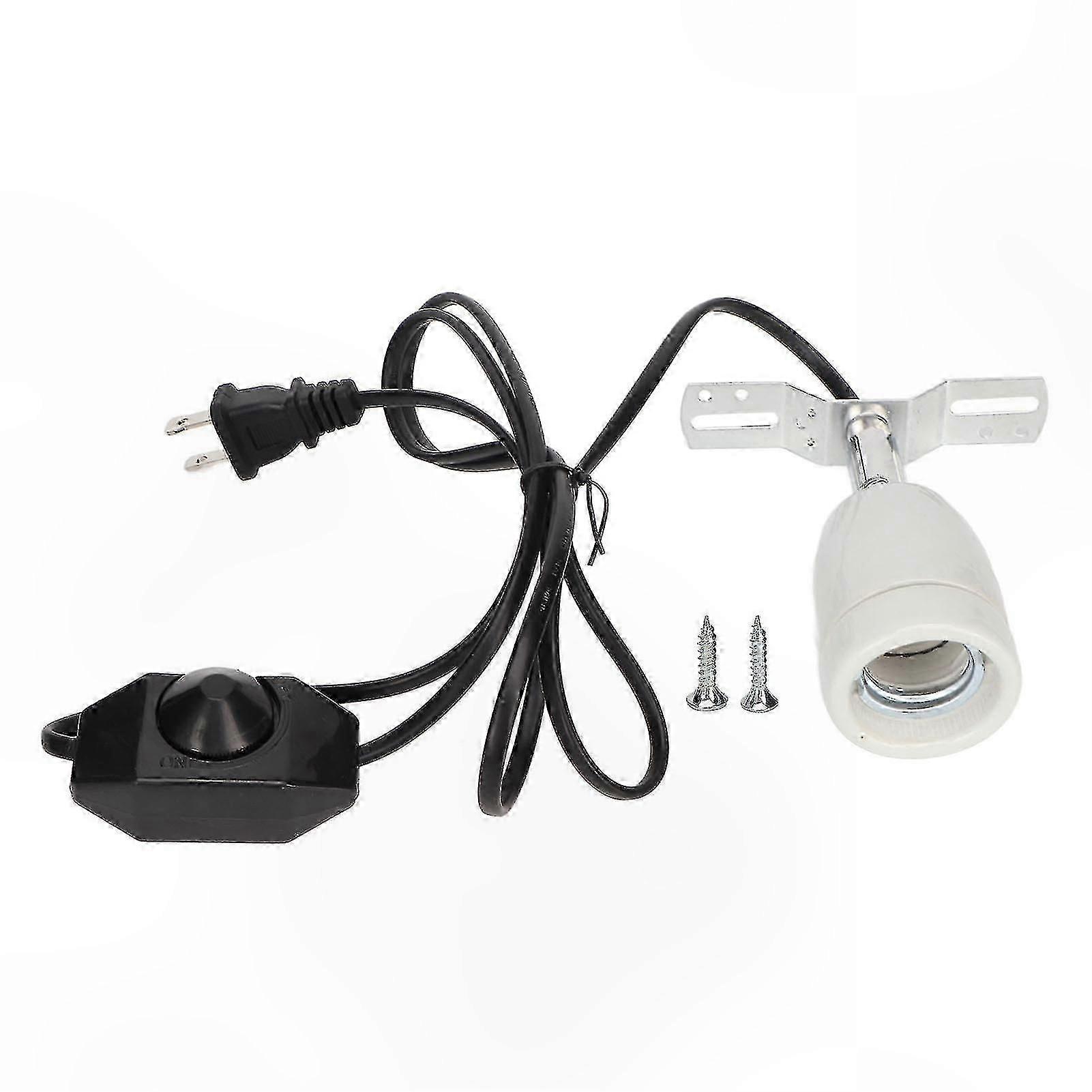 Ceramic Heat Lamp Holder with Rotatable E27 Base and Switch for Reptile Heating Bulbs up to 400W