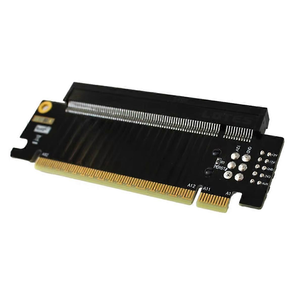 PCI-E 5.0 X16 Half Height to Full Height Extension Riser Card PCIe5.0 X16 Test Card Support External Power Supply
