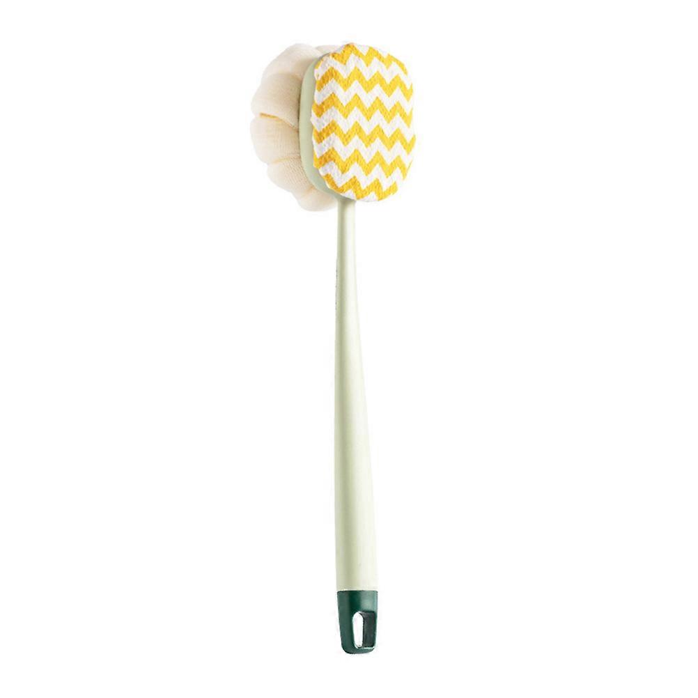 Light Green Shower Brush with Long Handle and Dual Sides for Home Exfoliating and Cleaning 100% ABS and PE
