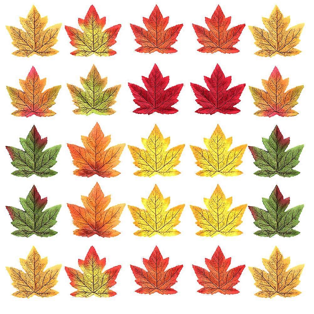 Multi Color Simulation Maple Leaf Decoration for Party Fabric Material 8mm