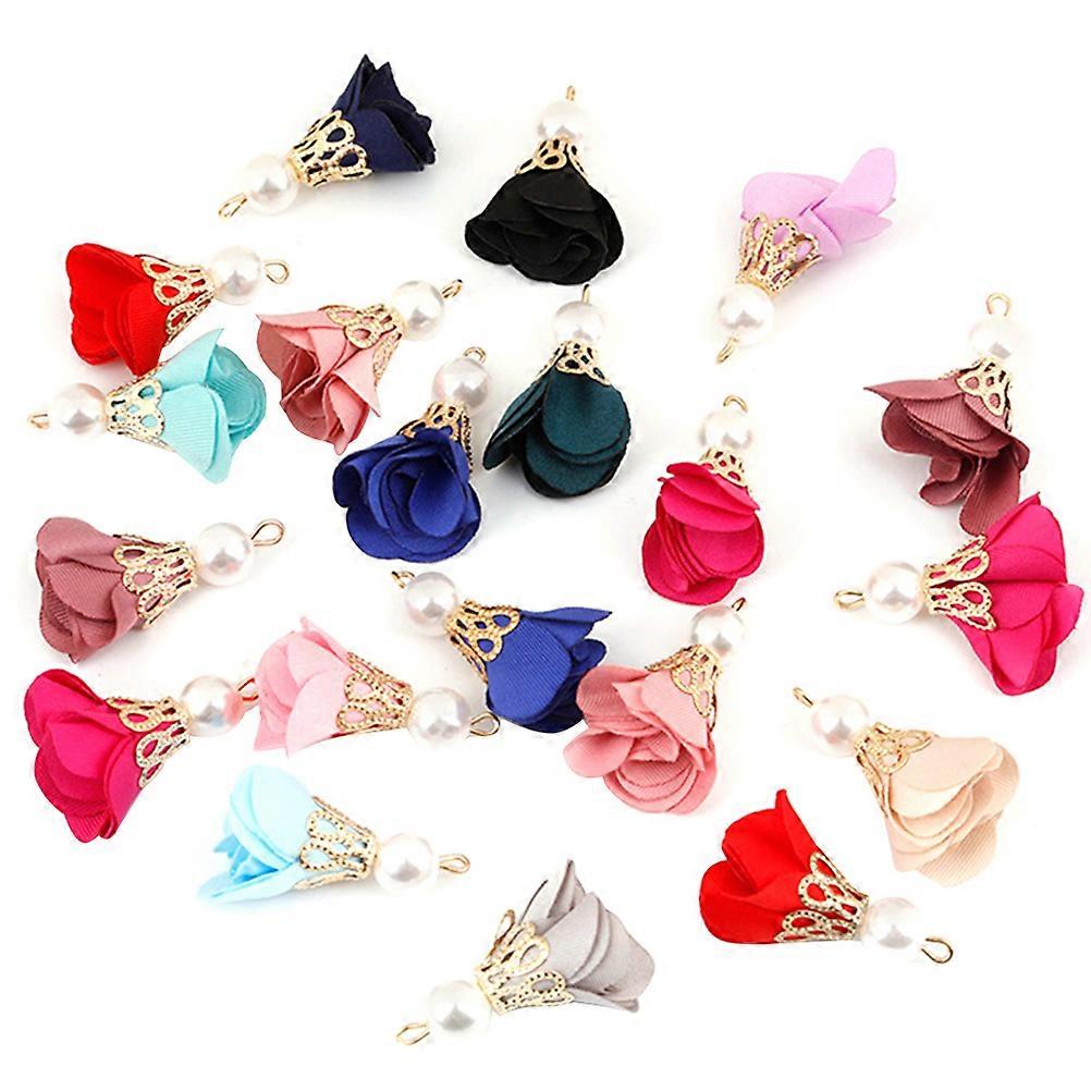 Tassel Design DIY Pendants Mixed Color Imitation Pearl Flower Accessories For Craft Making 2Pack