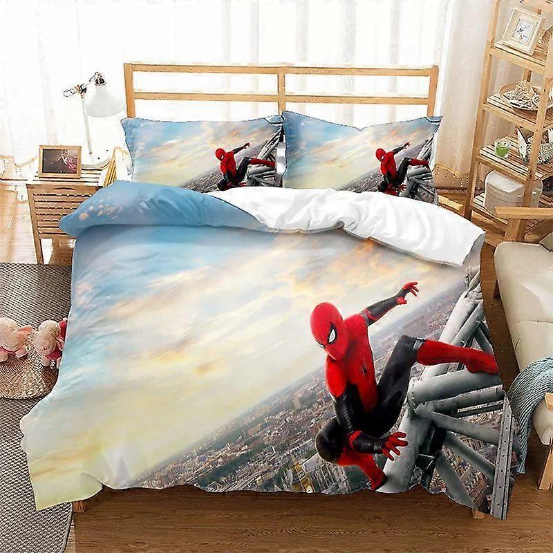 Spider-man 3D-tryckt sängkläder set Påslakan påslakan örngott barn Present-solsken