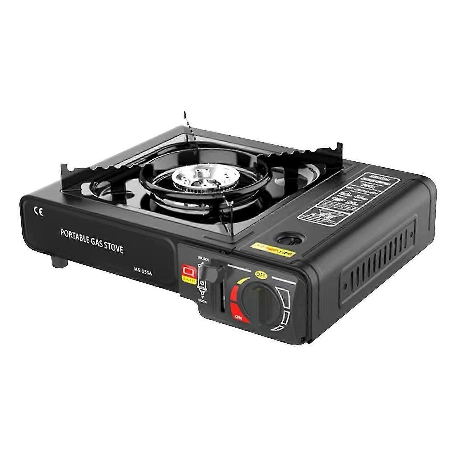 Black Portable Butane Stove, Camping Stove For Propane & Butane, Portable Gas Stove With, Piezo Ignition