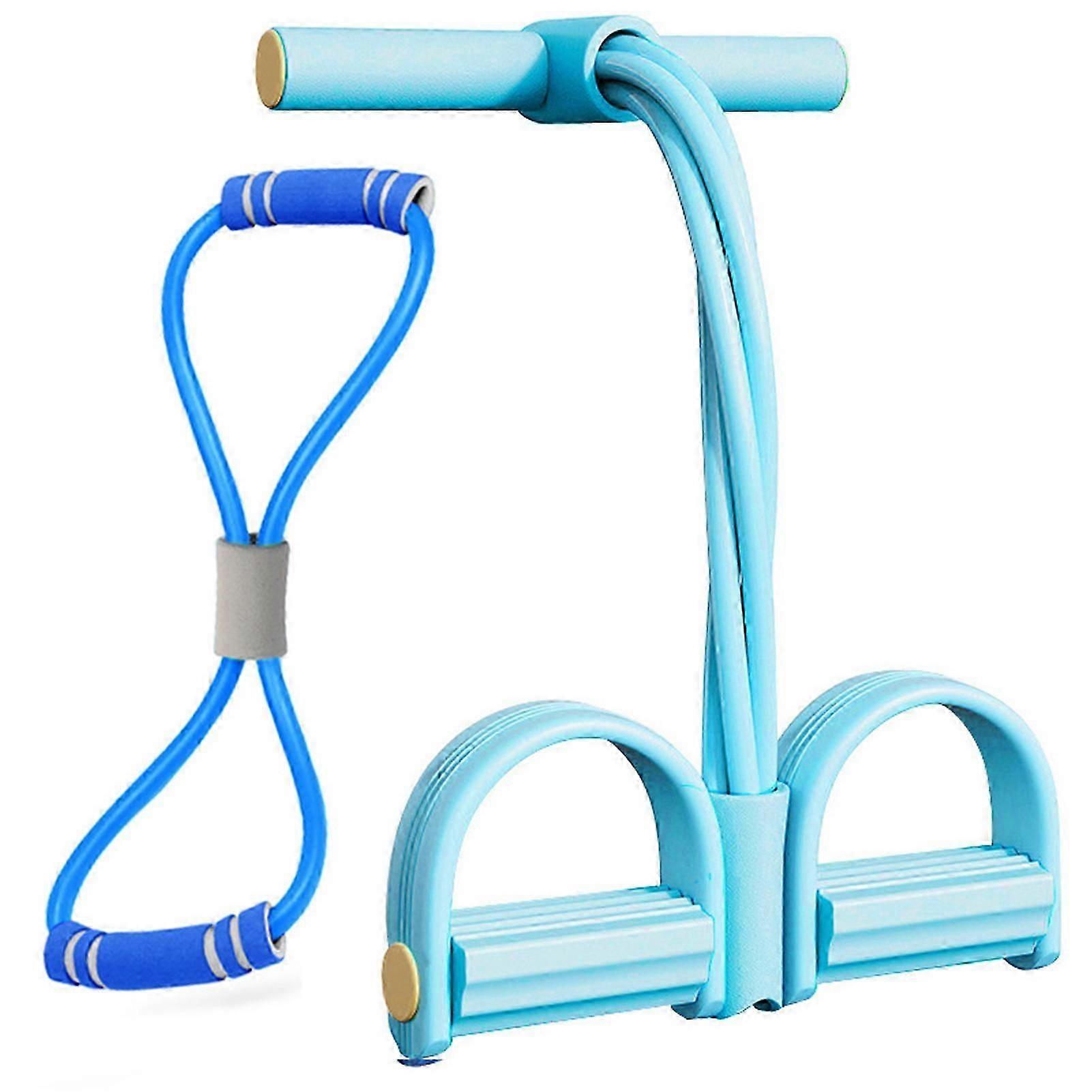 Pedal pullers expander set for portable waist and abdomen training