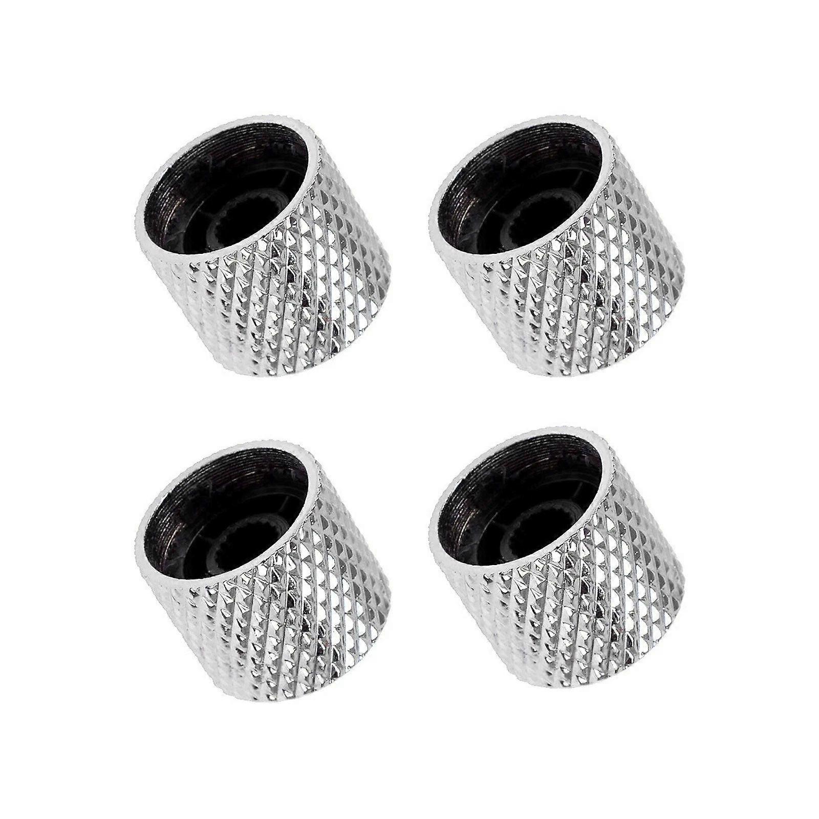 4Pcs Chrome Dome Tone Volume Control Knobs for Electric Guitar Bass RepairUV
