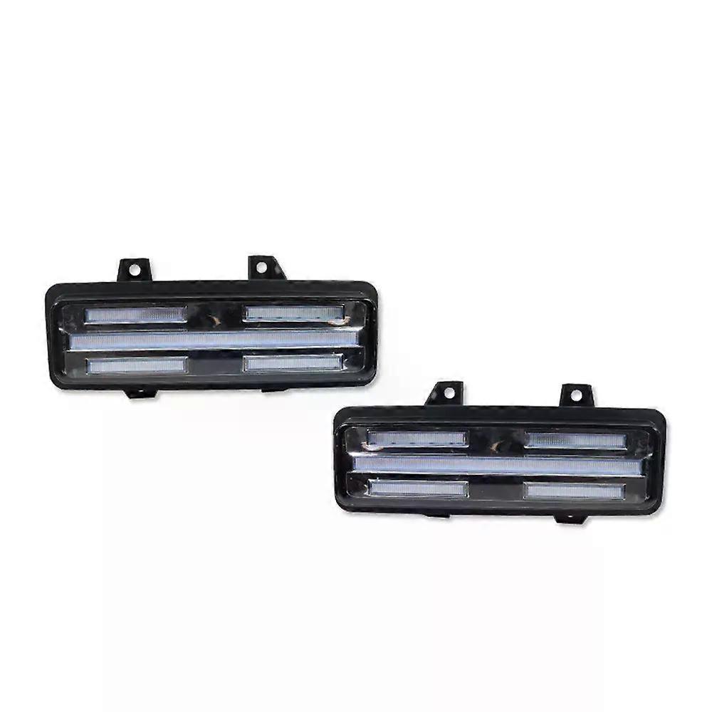 For Chevrolet G10 G20 G30 V1500 For GMC V1500 V2500 V3500 Jimmy White & Dynamic Amber LED Front Bumper DRL Turn Signal Lights