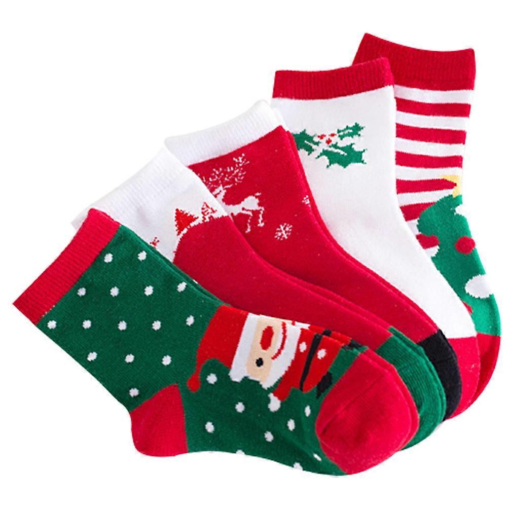 Christmas Themed Sock Cold Protection Sock 5Pairs for Kids Casual Wear