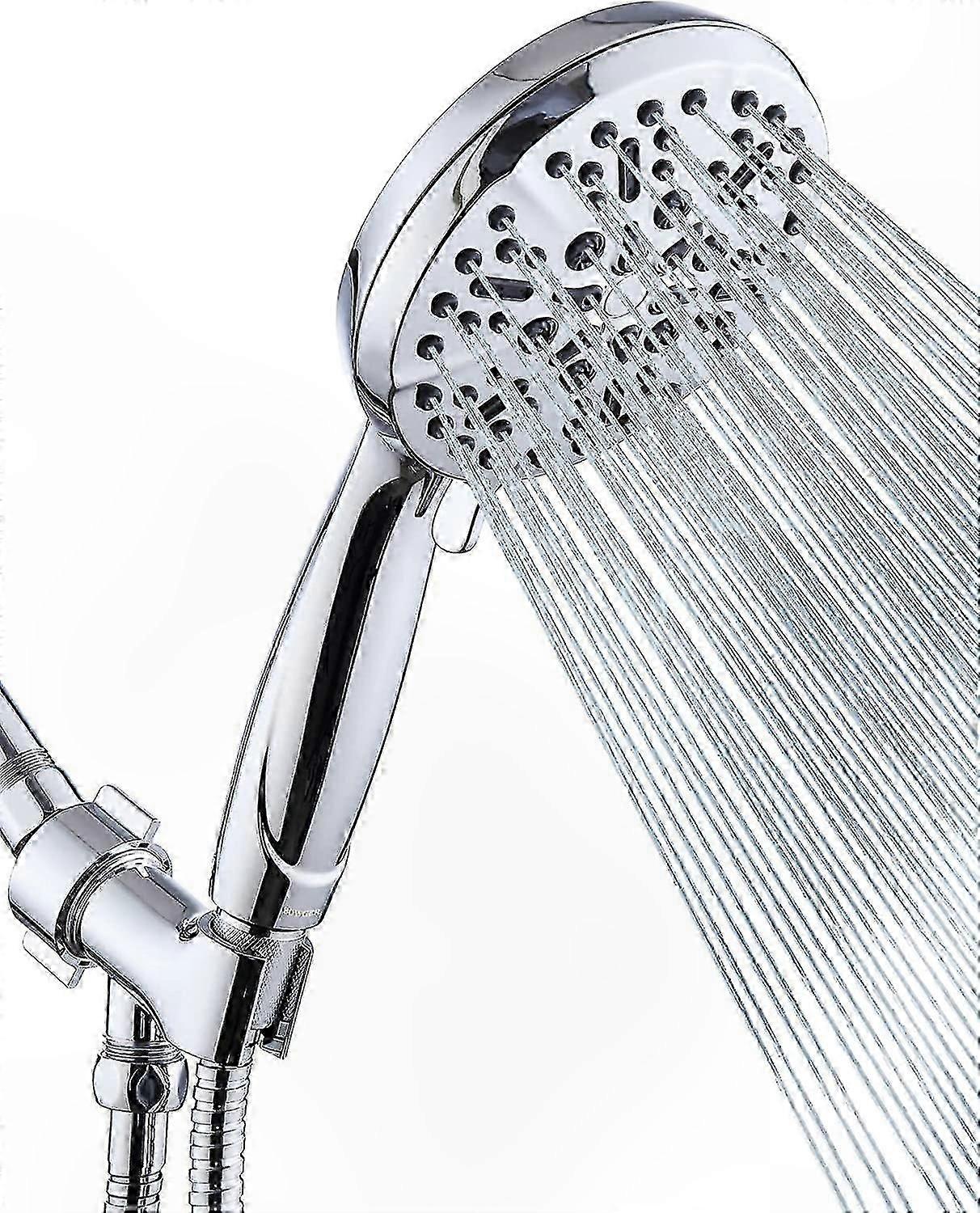 High-Pressure Shower Head with Handheld Functionality, Full Body Coverage, Rainfall Experience, 60" Long Hose, Adjustable Brass Holder for Easy Use an