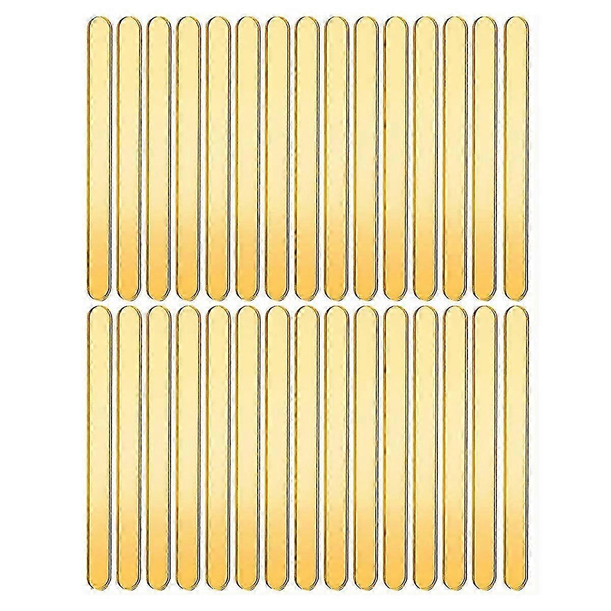 Bâtonnets de popsicle acrylique doré - 35 bâtonnets en vrac réutilisables et scintillants pour bâtonnets de gâteau