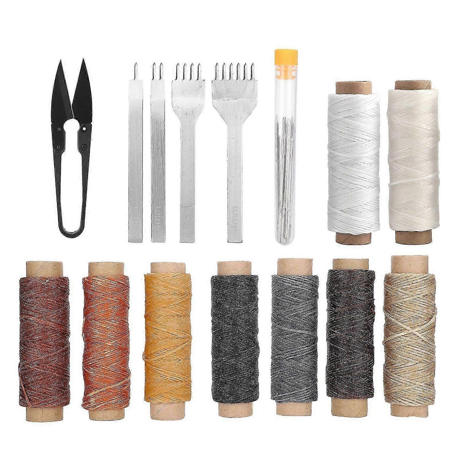 2025 Latest Model 1 Set Leather Sewing Kit Hand Stitching Waxed Thread Needle