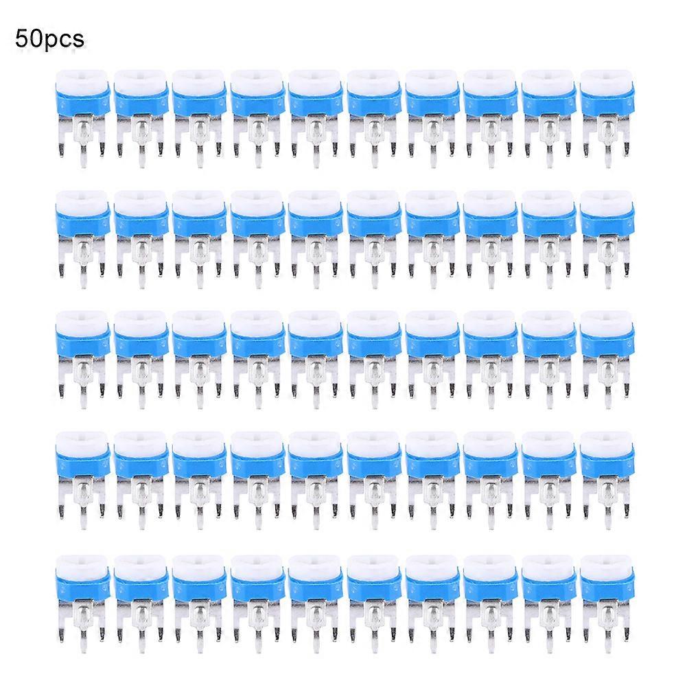 50Pcs Variable Resistor High Accuracy Horizontal Blue White Potentiometer 100-2000KΩ(470)