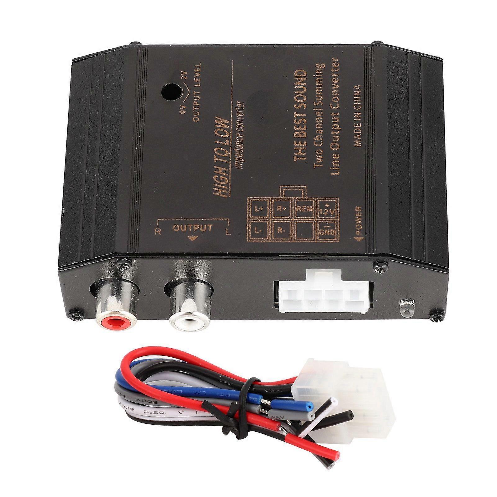 12V Car Audio Speaker High to Low Level Converter Adapter Connector RCA Port AntiInterference