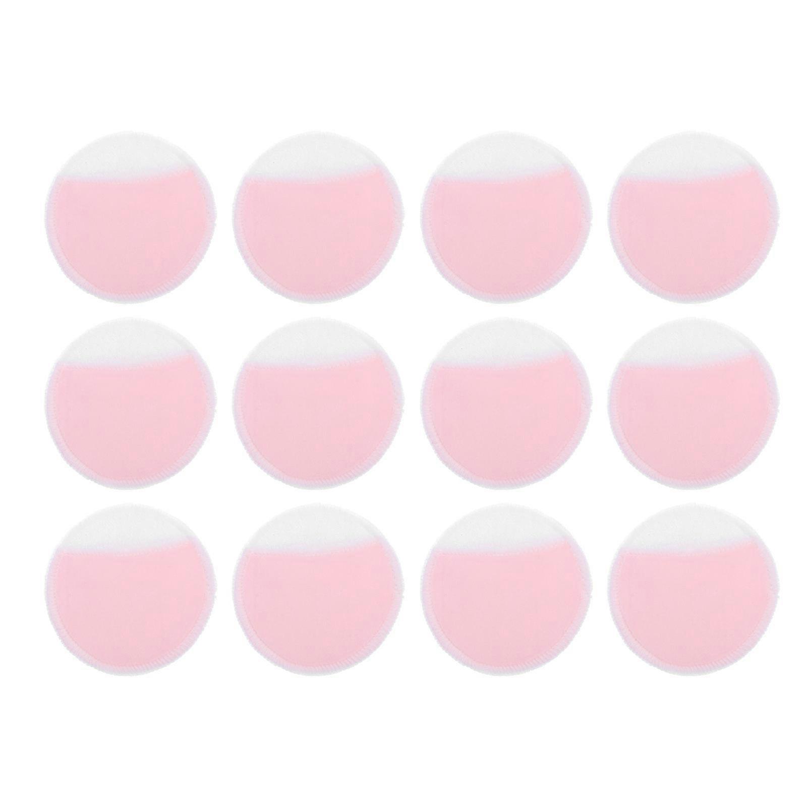 Pink Bamboo Fiber Makeup Remover Pad Washable for Women 12Pcs Set
