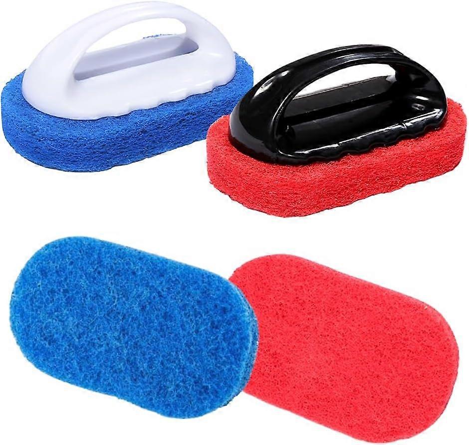 Carpet Brush 4 PCS Cleaning Sponges with Handle Decontamination Brush